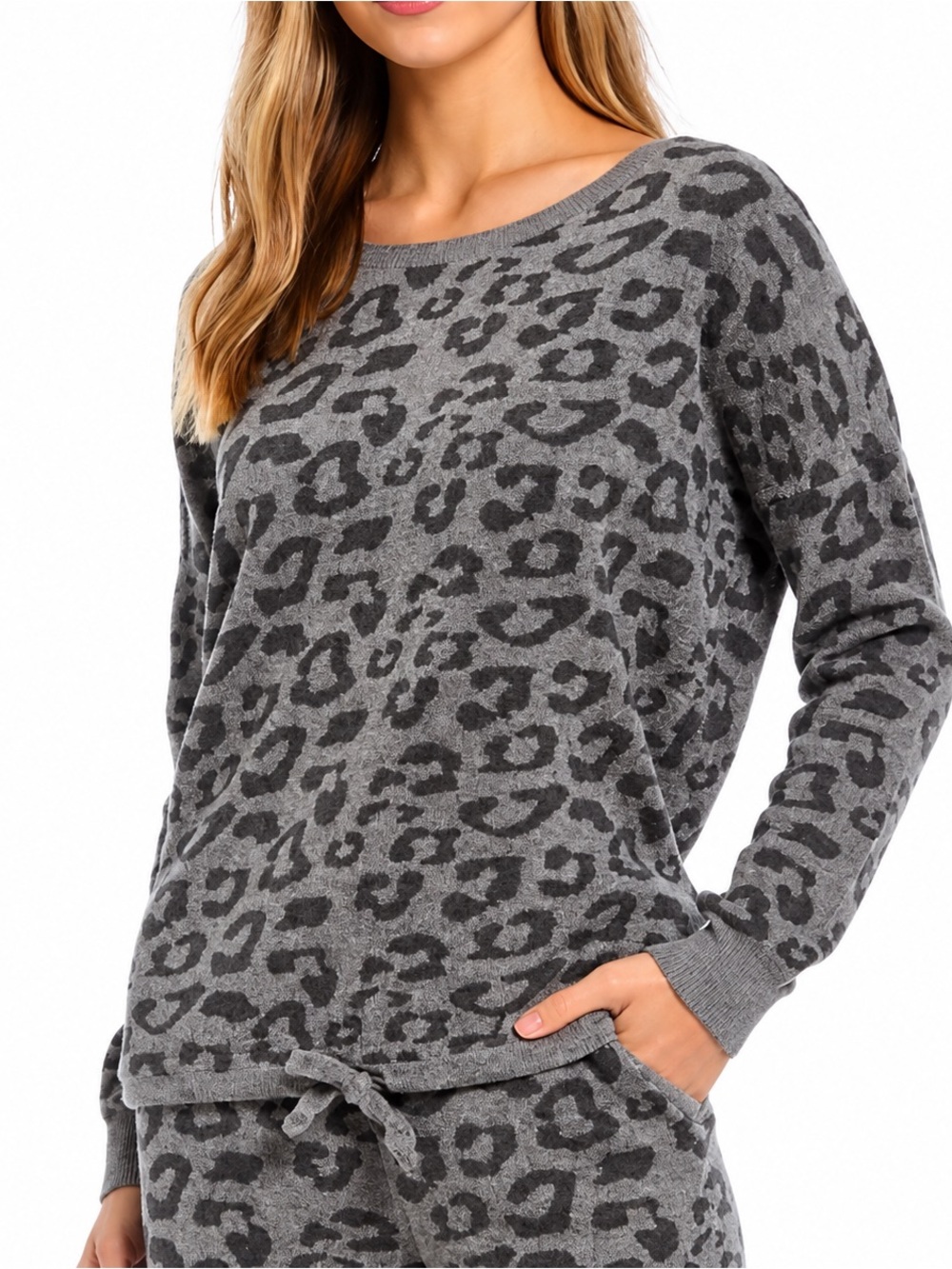 Barefoot Dreams CozyChic Ultra Lite Leopard Slouchy Pullover XS